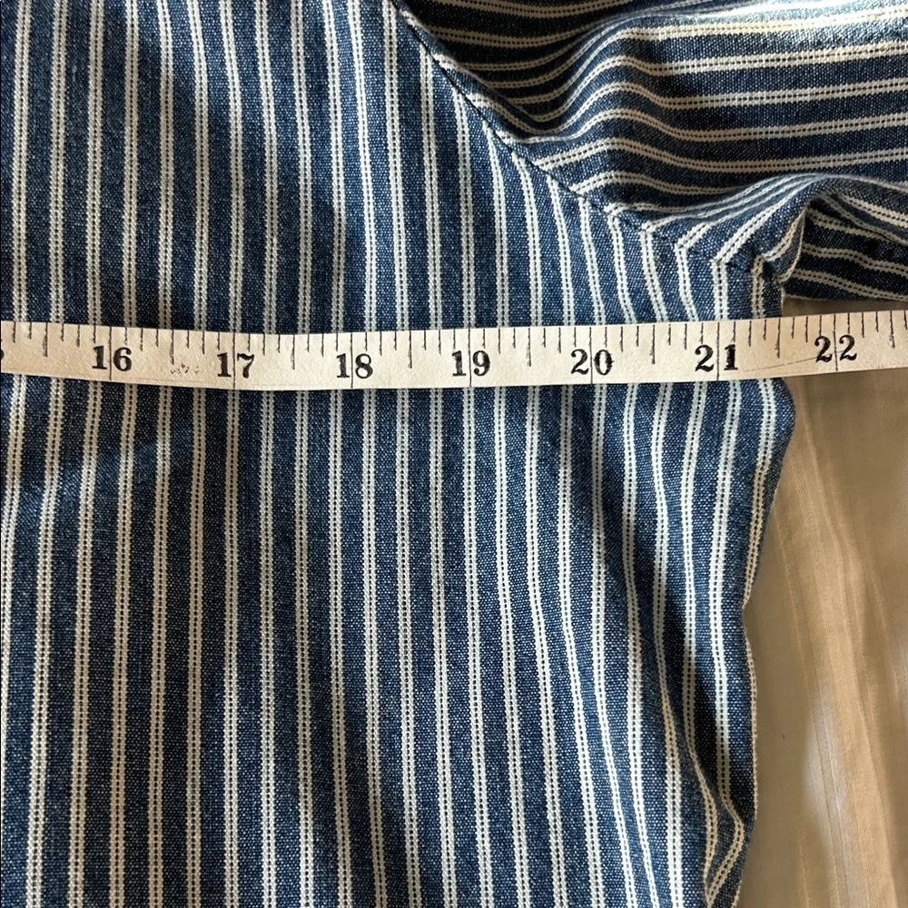 Vintage Y2K 90's Allison Daley Blue & White Striped Women's Shacket - Picture 7 of 8